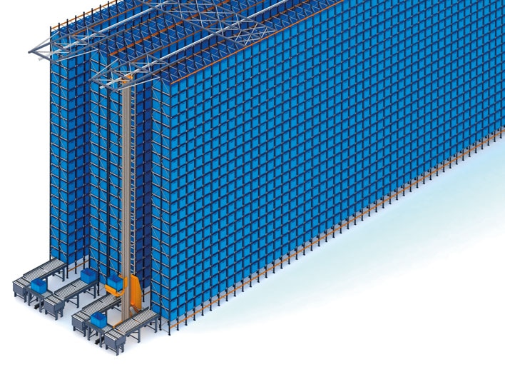 Miniload system and pallet racks of FIC in France