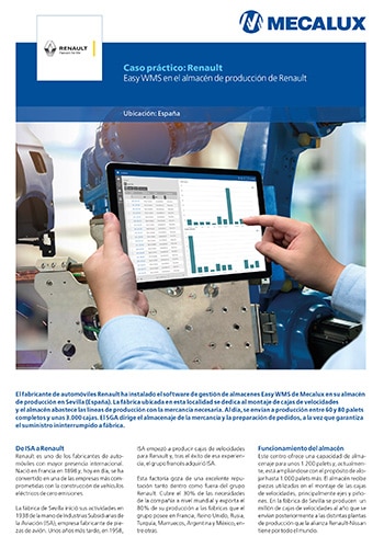 Easy WMS of Mecalux runs the warehouse of the car maker Renault