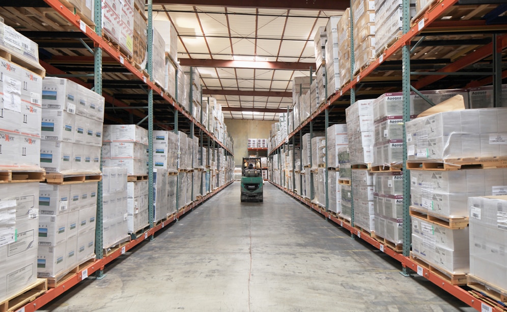 The logistics operator Desert Depot installs push-back racking to get more capacity out of a smaller storage area